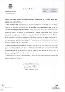 miniatura de Feira de Sant’Iago – Alteração ao Regulamento – Edital