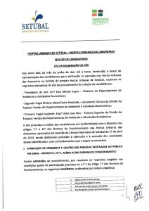 miniatura de Hortas Urbanas – Ata da seleção de candidaturas