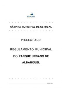 miniatura de Regulamento do Parque Urbano de Albarquel