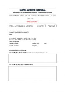 thumbnail of Candidatura a Apoios Municipais – Descrição de projetos