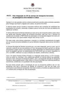 thumbnail of Moção – Fertagus – CDU