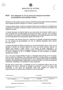 thumbnail of Moção – Integração na CP dos serviços da FERTAGUS – CDU