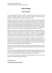 thumbnail of Voto de Pesar – Ruben de Carvalho