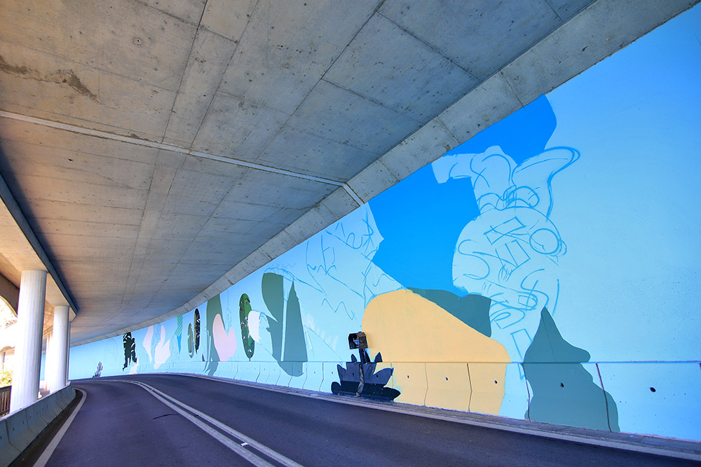 Pintura de túnel na zona da Figueirinha