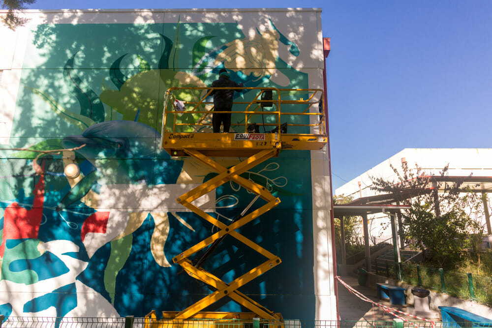 Mês dos Riscos e das Alterações Climáticas - Mural Escola Básica de Aranguez - Smile