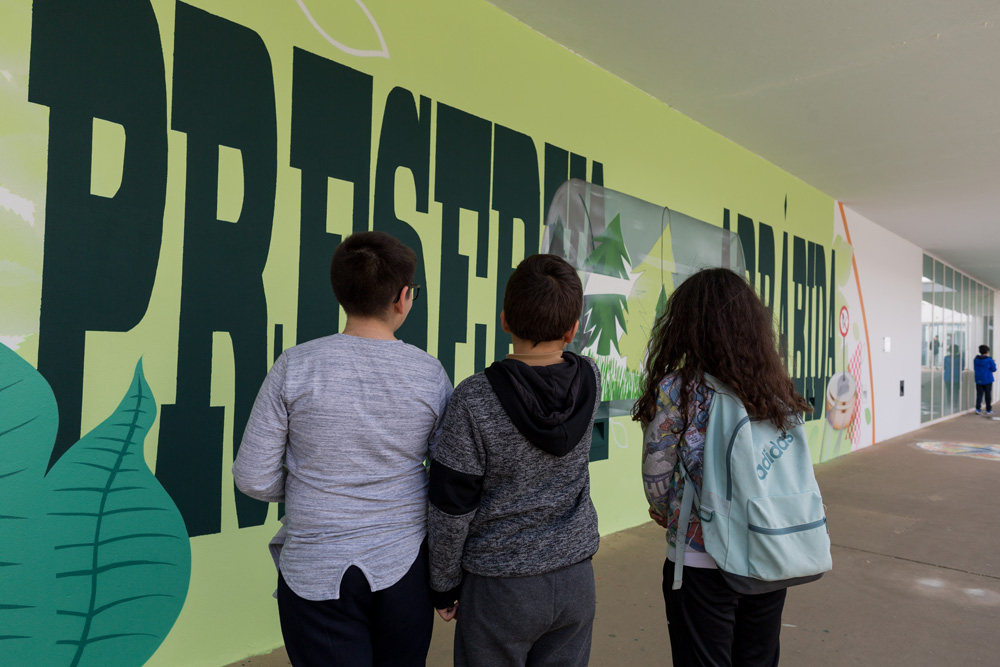 Mês dos Riscos e das Alterações Climáticas - mural na EBS Lima de Freitas