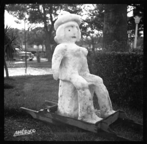 Pela Lente de Américo | Boneco de neve no jardim de Palhais | AR19467