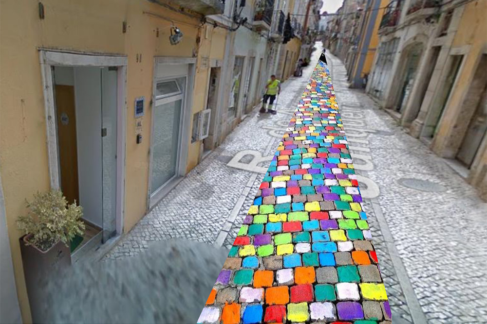 Vamos colorir a nossa rua | imagem de simulação