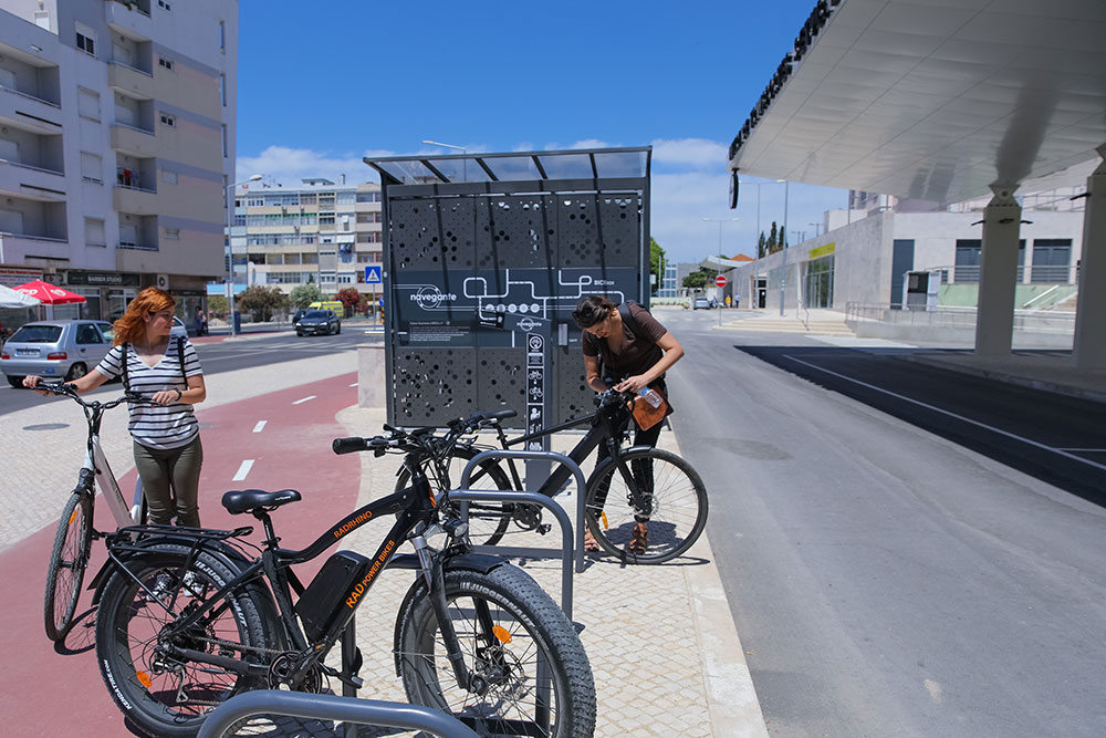 Bicibox e fixstation de bicicletas no Interface de Transportes de Setúbal