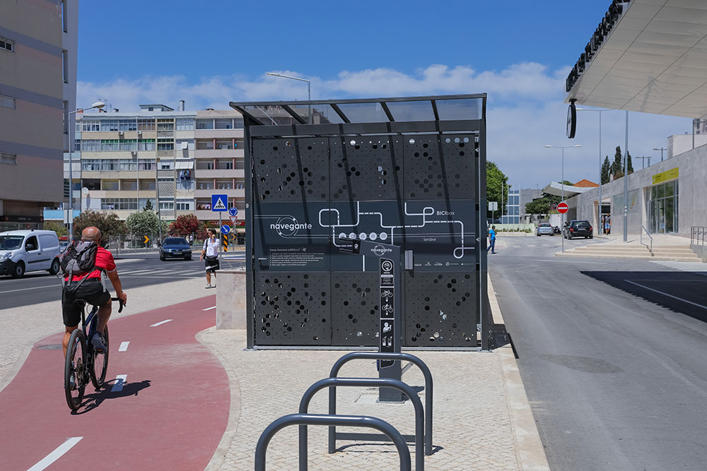Bicibox localizada no Interface de Transportes de Setúbal