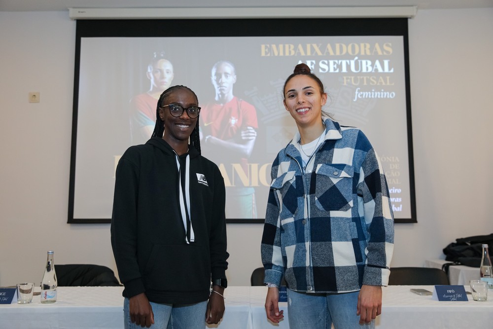 Janice e Fifó Embaixadoras do Futsal Feminino da Associação de Futebol de Setúbal.