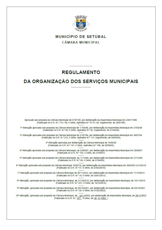 Regulamento da Organização dos Serviços Municipais