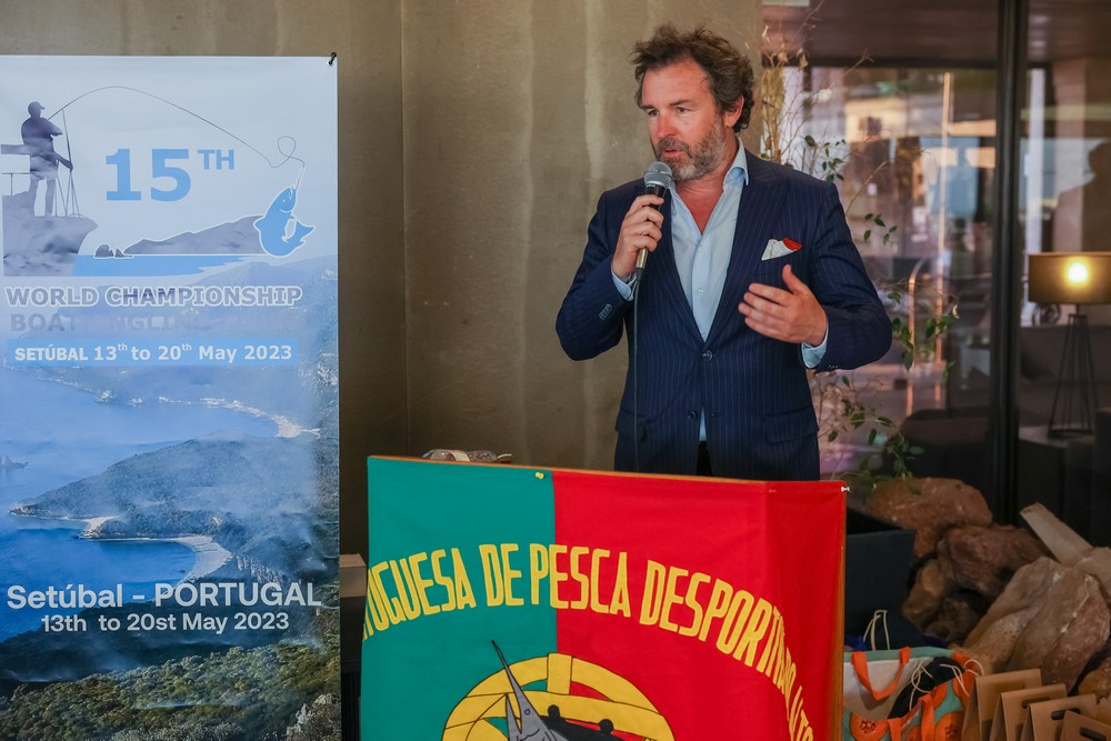 Vereador do Desporto, Pedro Pina, na cerimónia de encerramento do 15.º Campeonato do Mundo de Pesca em Barco Fundeado de Clubes