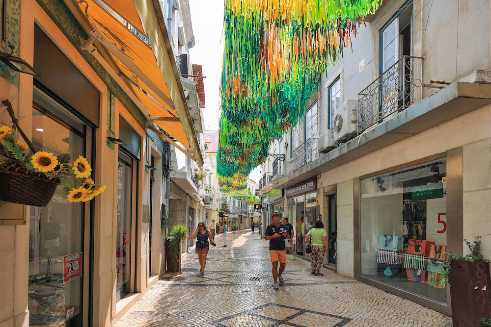 Ruas da Baixa estão decoradas com motivos alusivos à Serra da Arrábida e ao Rio Sado