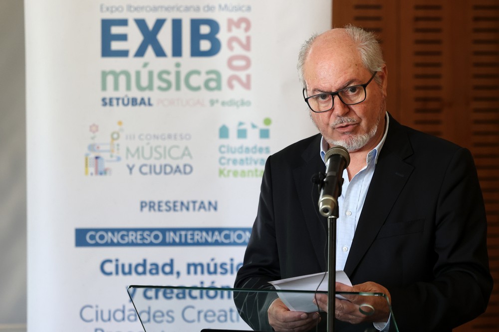 Exib Música 2023 - sessão de abertura - auditório do Mercado do Livramento - presidente da Câmara Municipal de Setúbal, André Martins