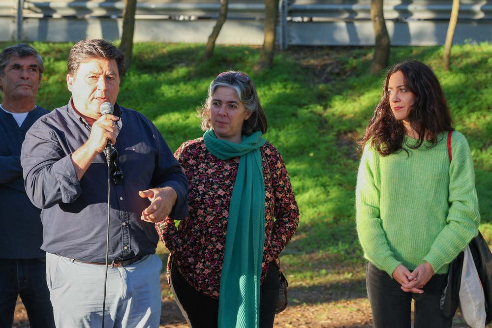 Presidente da União das Freguesias de Setúbal, Rui Canas, discursa no magusto realizado no Parque de Merendas da Comenda