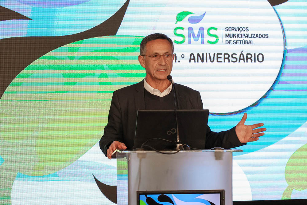 Vereador Carlos Rabaçal, presidente dos SMS, no almoço comemorativo do primeiro aniversário dos Serviços Municipalizados de Setúbal