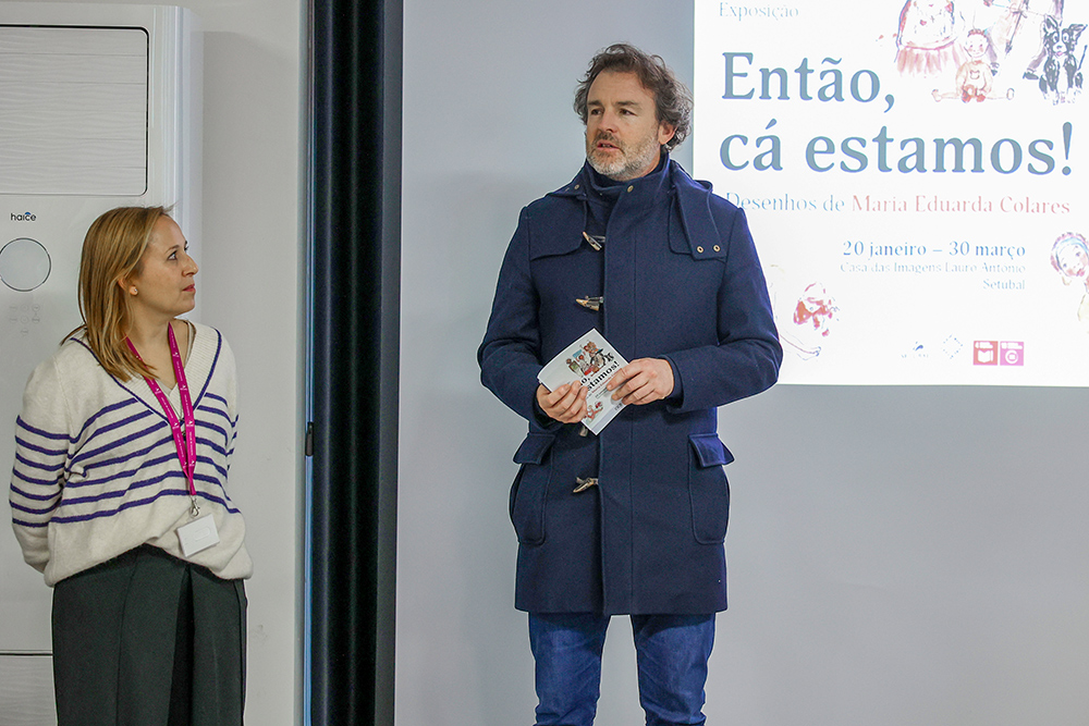 Vereador Pedro Pina na inauguração da exposição "Então cá estamos"