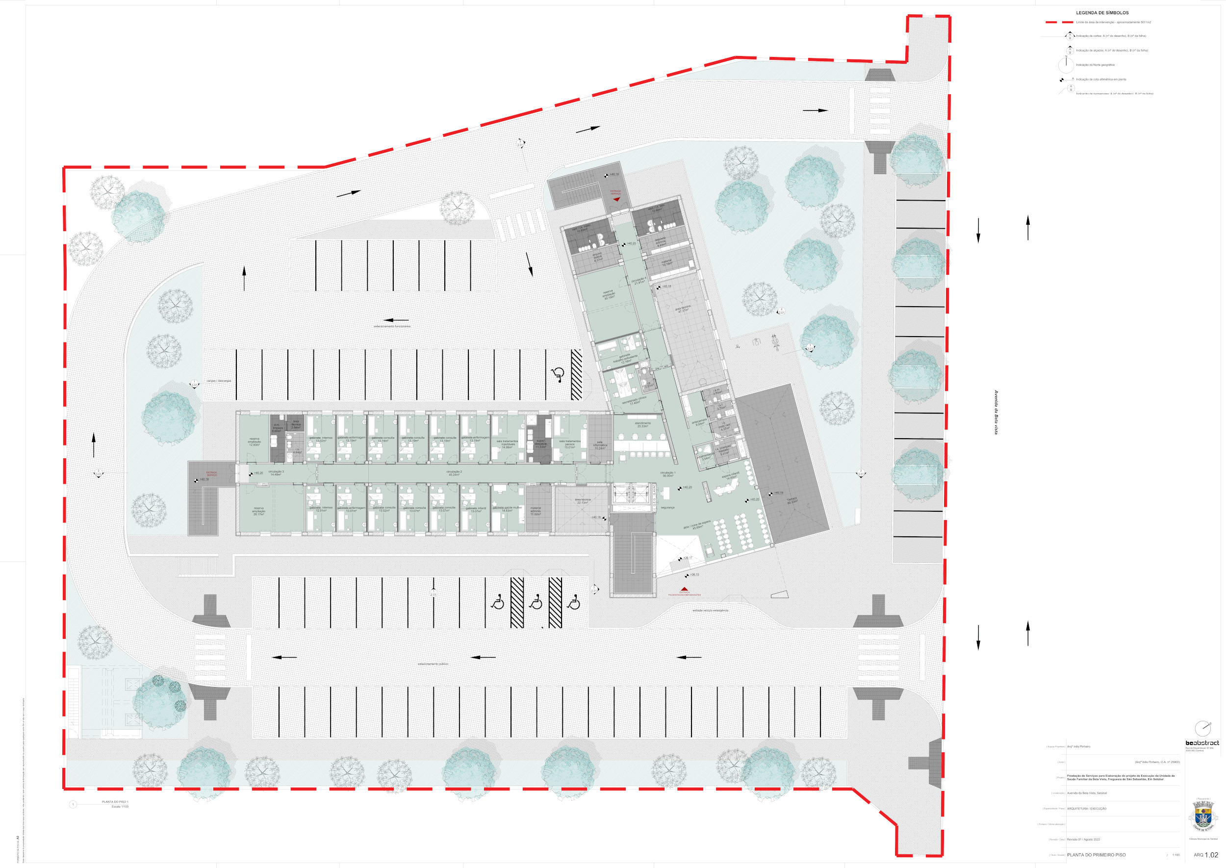 Unidade de Saúde Familiar da Bela Vista | Planta do primeiro piso