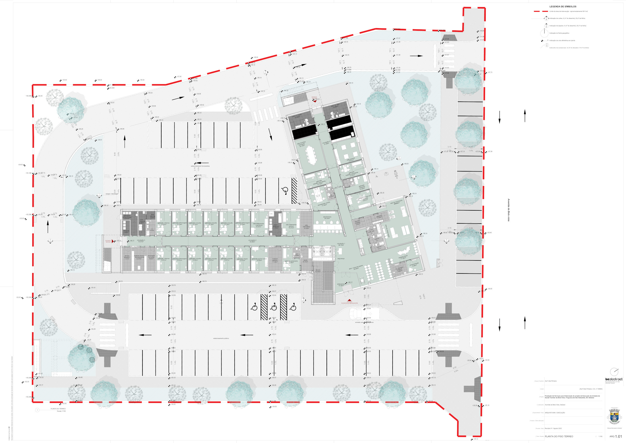 Unidade de Saúde Familiar da Bela Vista | Planta do piso térreo