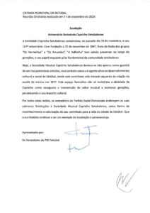 miniatura de Saudação – Aniversário Sociedade Capricho Setubalense (PSD)