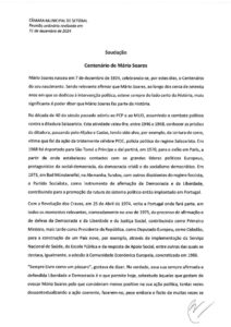 miniatura de Saudação – Centenário Mário Soares (PS)