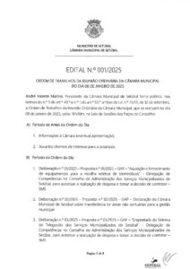 miniatura de Edital 001-2025 – Ordem de Trabalhos – 08-01-2025