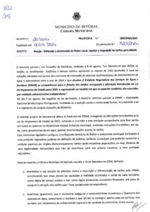 miniatura de 002-GAP 039-2024 – Moção – Defender a Autonomia do Poder Local rejeitar a imposição de tarifas pela ERSAR