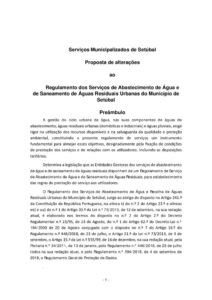 miniatura de Proposta de Alterações ao Regulamento dos Serviços de Abastecimento de á.