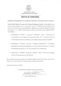 miniatura de Edital 054-2025 – 19-03-2025 – Reunião Extraordinária