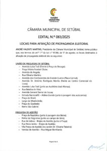 miniatura de Edital n.º 061-2025 LOCAIS PARA AFIXAÇÃO DE PROPAGANDA ELEITORAL