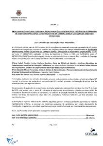 miniatura de Ata n.º 21 – Lista Unitária Ordenação Final Provisória