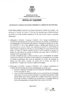 miniatura de Edital 116-2025 – 07-05-2025 (Deliberações)