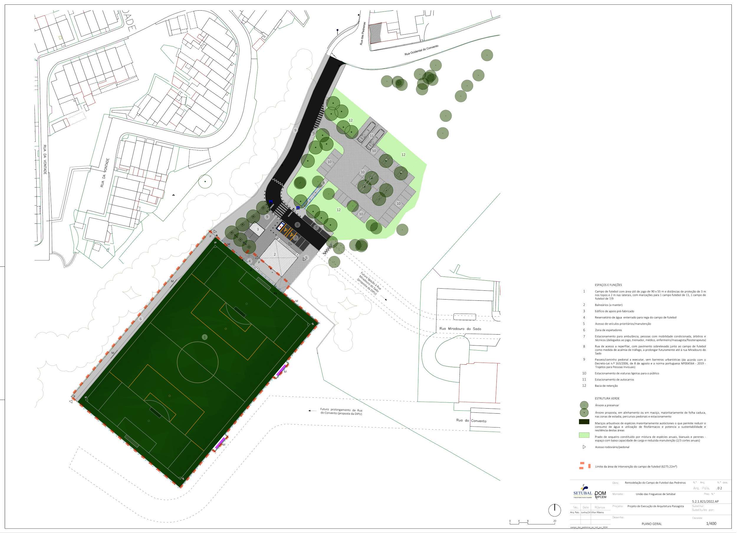 Obra | Remodelação do Campo de Futebol das Pedreiras | Plano Geral Obra | Remodelação do Campo de Futebol das Pedreiras | Plano Geral