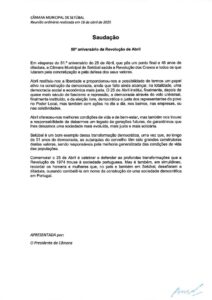 miniatura de Saudação – 50º aniversário da Revolução de Abril (CDU)