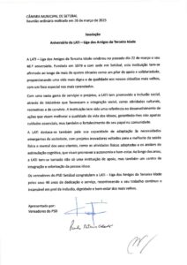 miniatura de Saudação – Aniversário da LATI – Liga dos Amigos da Terceira Idade (PSD)