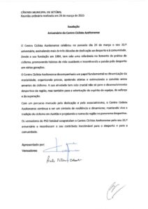 miniatura de Saudação – Aniversário do Centro Ciclista Azeitonense (PSD)