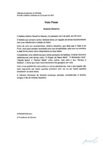 miniatura de Voto Pesar-António Severino (CDU)