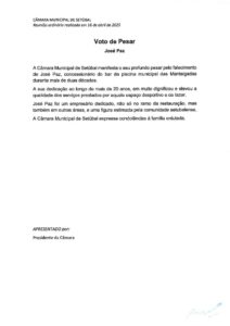 miniatura de Voto Pesar – José Paz (CDU)