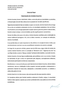 miniatura de Voto de Pesar-António Severino (PS)