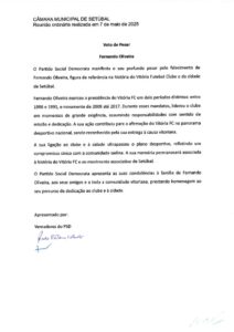 miniatura de Voto de Pesar – Fernando Oliveira (PSD)