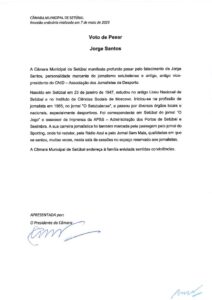miniatura de Voto de Pesar – Jorge Santos (CDU)