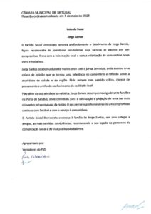 miniatura de Voto de Pesar – Jorge Santos (PSD)