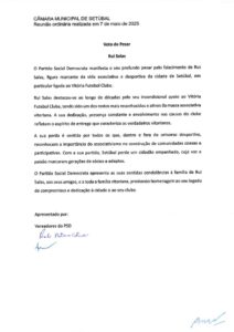 miniatura de Voto de Pesar – Rui Salas (PSD)