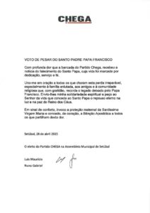 miniatura de x) CH_Voto Pesar_Papa Francisco (Rejeitado)