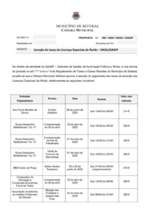 miniatura de 16-DASU-GAGIP 05-2025 – Isenção de Taxas de Licenças Especiais de Ruído