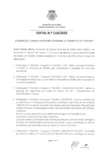 miniatura de Edital 118-2025 – 21-05-2025 (Deliberações)