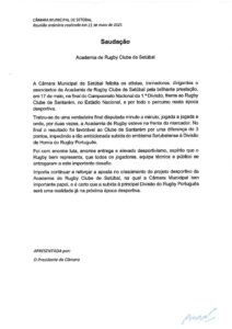 miniatura de Saudação- Academia de Rugby Clube de Setúbal (CDU)