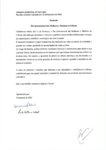 miniatura de Saudação – Dia Internacional das Mulheres e Meninas na Ciência-PSD