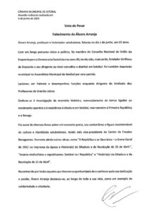 miniatura de Voto de Pesar – Álvaro Arranja (PS)